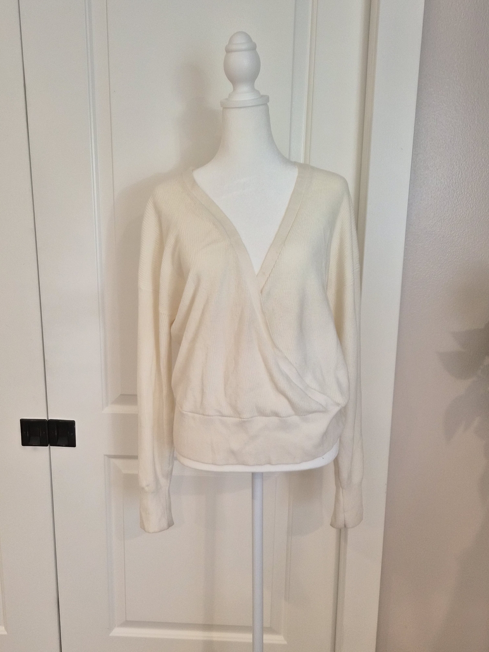 Banana Republic Cream V-Neck Wrap Sweater